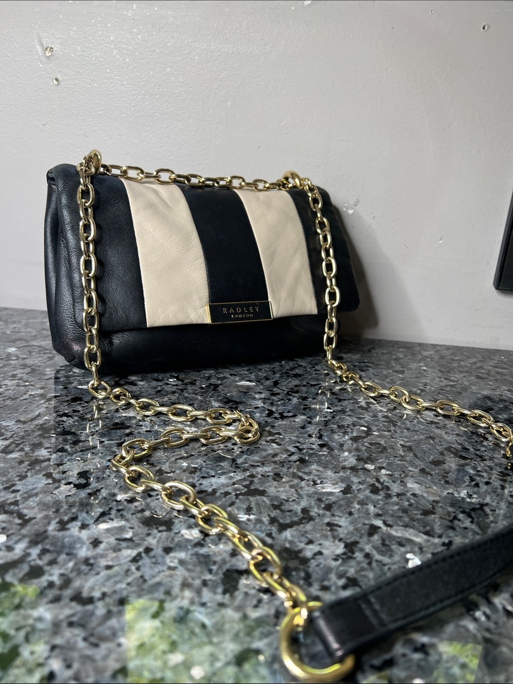 Radley London Mill Bay Leather Stripe Quilt Crossbody Shoulder Bag